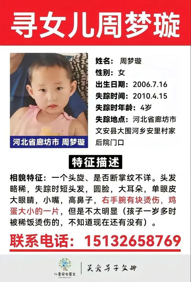 孩被拐15年了！求转发扩散！爱游戏app手机版廊坊一地女